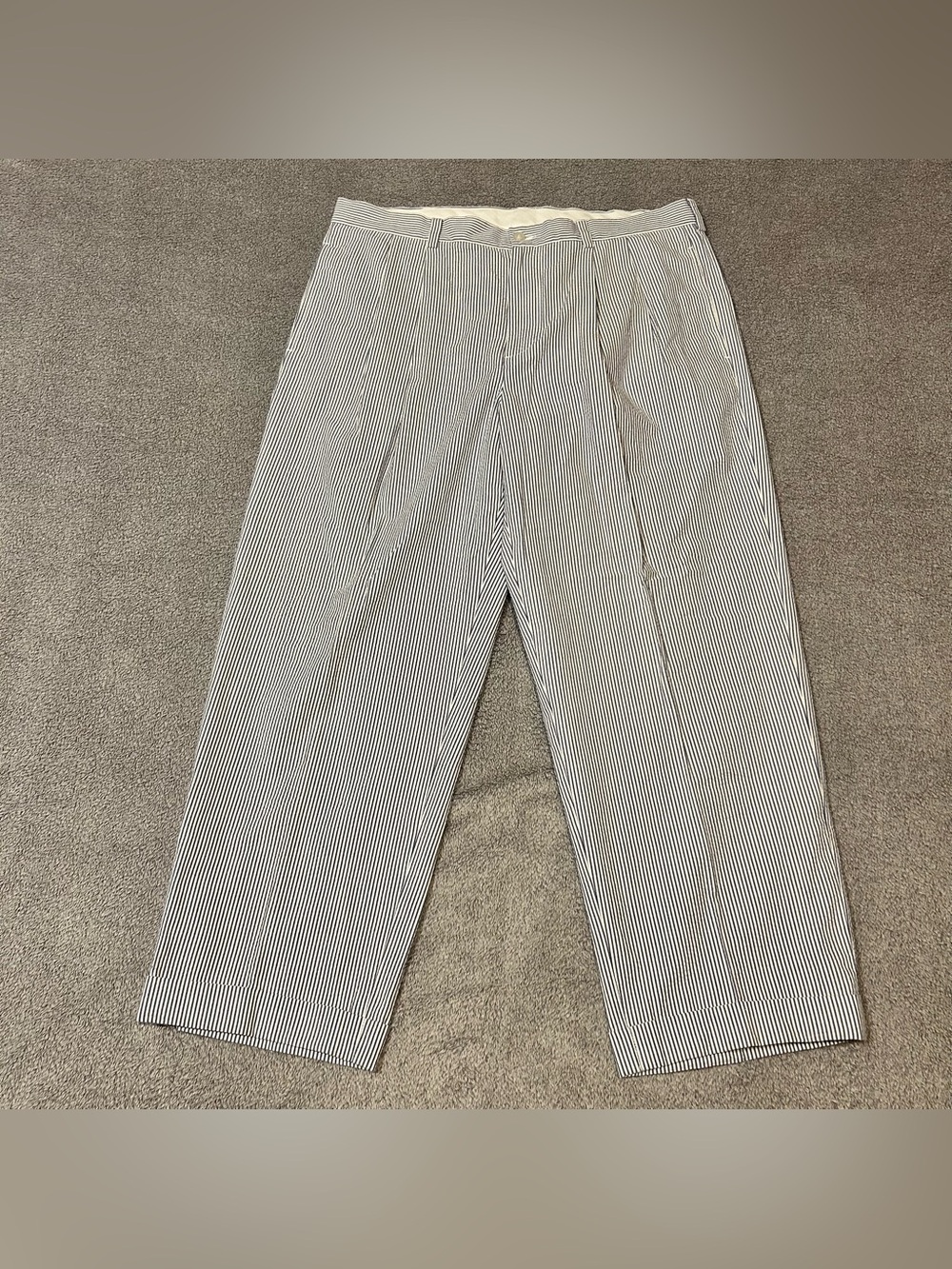 BROOKS BROTHERS 346 Men's Size 36x28 Blue White Striped Seersucker Chino Pants